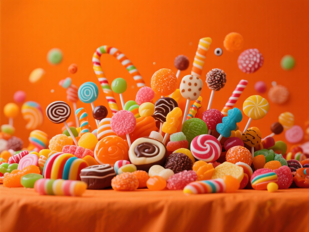 充满活力的橙色糖果派对不仅是甜蜜的享受，更是一场令