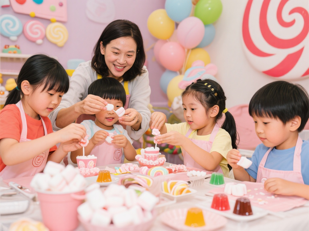在创意糖果亲子派对中，互动环节是必不可少的。可以组