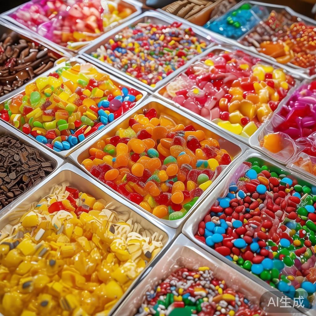 在这个盛宴中，多样的糖果成为亮点。由传统的水果软糖
