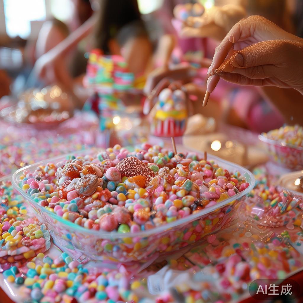 在温馨欢乐的氛围中，糖果派对作为一种深受欢迎的庆典